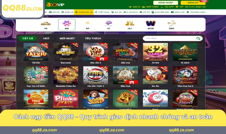 Cách nạp tiền QQ88 - Quy trình giao dịch nhanh chóng và an toàn